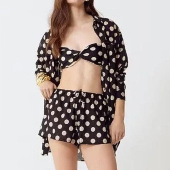 NWT J. Crew Cotton Voile Beach Short in Dot Print, XXS - Picture 1 of 9